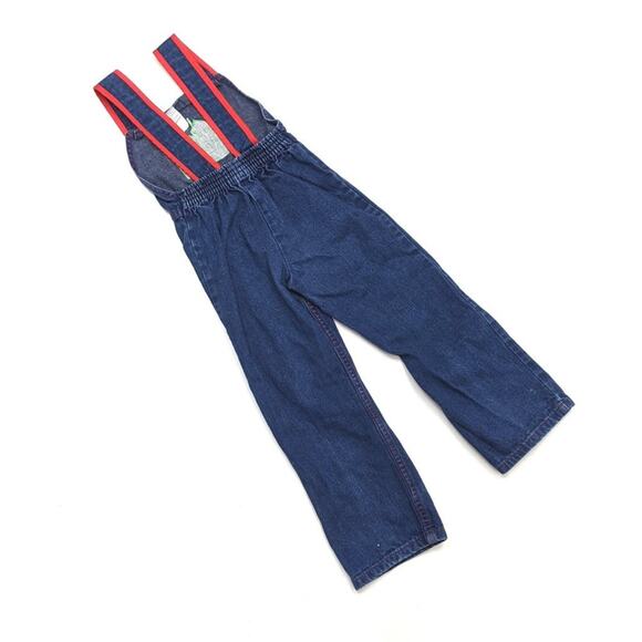 Vintage Rosebud Duds Overalls Girls Size 2T Applique Denim House - Picture 3 of 5